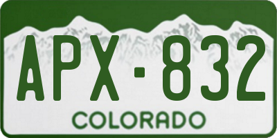 CO license plate APX832