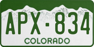 CO license plate APX834