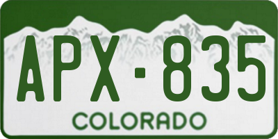 CO license plate APX835