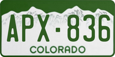 CO license plate APX836