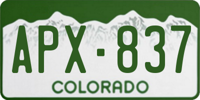 CO license plate APX837