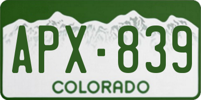 CO license plate APX839