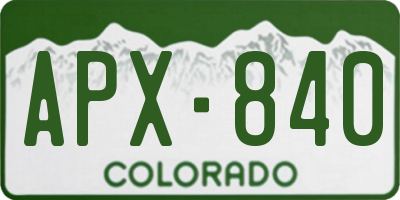 CO license plate APX840