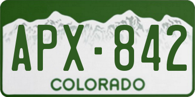 CO license plate APX842