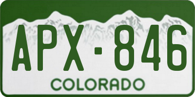 CO license plate APX846