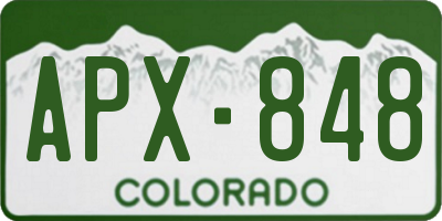 CO license plate APX848