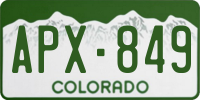 CO license plate APX849