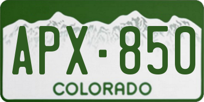 CO license plate APX850