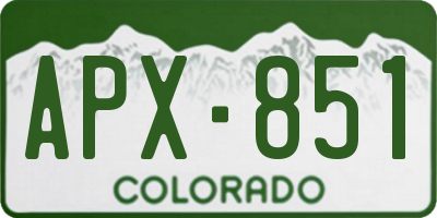 CO license plate APX851