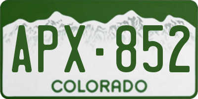 CO license plate APX852