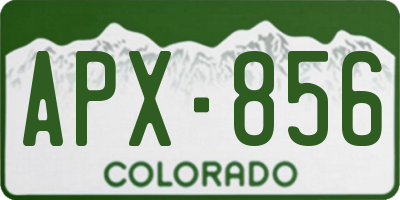 CO license plate APX856