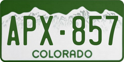 CO license plate APX857