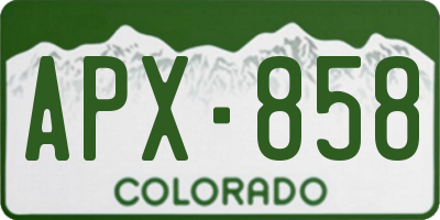 CO license plate APX858