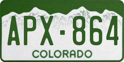 CO license plate APX864