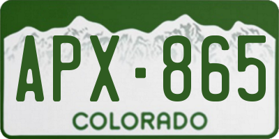 CO license plate APX865