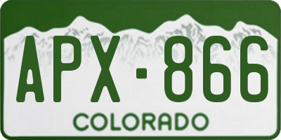 CO license plate APX866