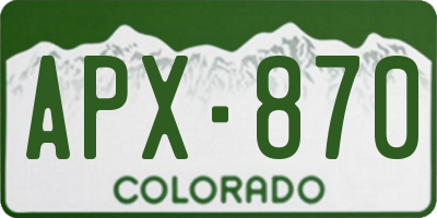 CO license plate APX870