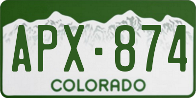 CO license plate APX874