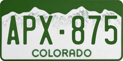 CO license plate APX875
