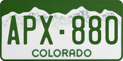 CO license plate APX880
