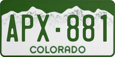 CO license plate APX881