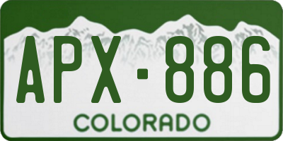 CO license plate APX886