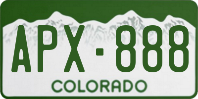 CO license plate APX888