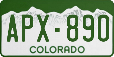 CO license plate APX890