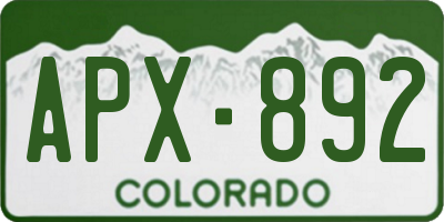 CO license plate APX892