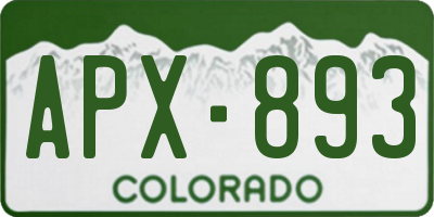 CO license plate APX893