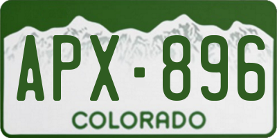 CO license plate APX896