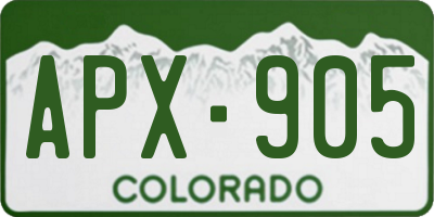 CO license plate APX905