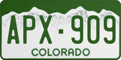 CO license plate APX909