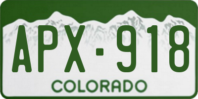 CO license plate APX918
