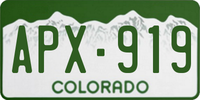 CO license plate APX919