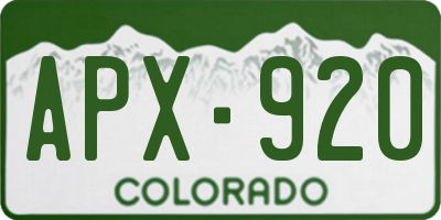 CO license plate APX920