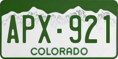 CO license plate APX921