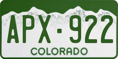 CO license plate APX922