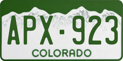 CO license plate APX923