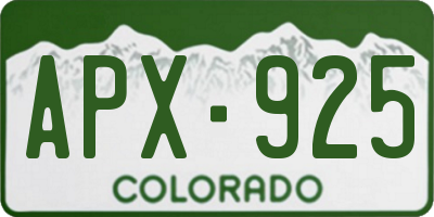 CO license plate APX925