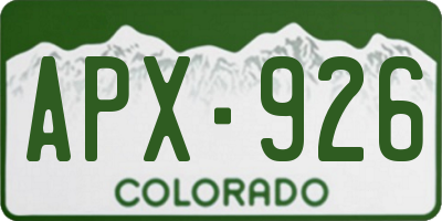 CO license plate APX926