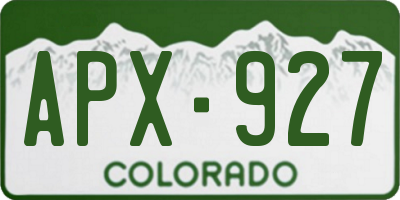 CO license plate APX927