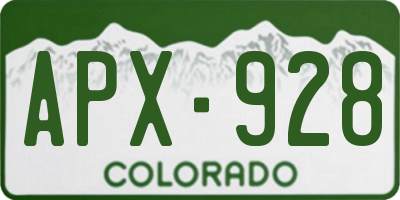 CO license plate APX928