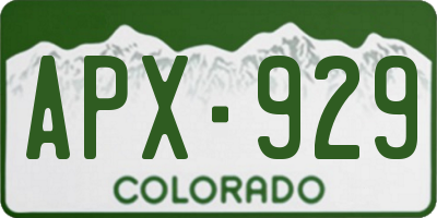 CO license plate APX929