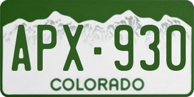 CO license plate APX930