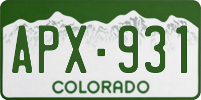 CO license plate APX931