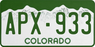 CO license plate APX933