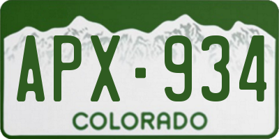 CO license plate APX934