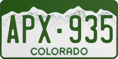 CO license plate APX935