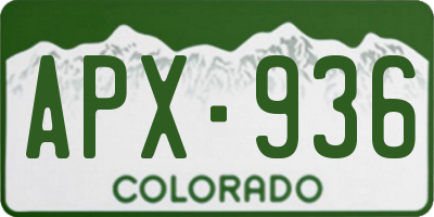 CO license plate APX936
